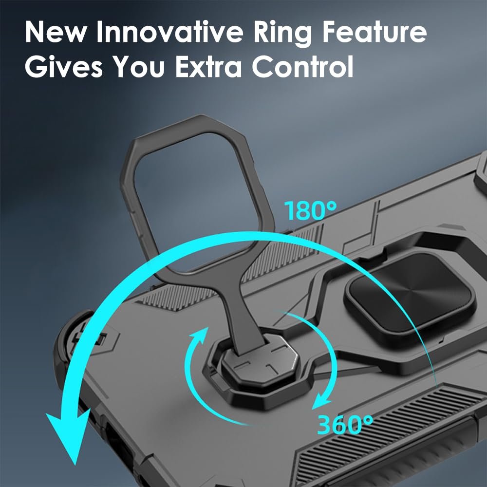 TheGiftKart Tough Armor Bumper Back Case Cover for Motorola Moto G67 Power / G57 Power 5G | Ring Holder & Kickstand in-Built | 360 Degree Protection Back Cover for Moto G67 Power 5G (PC & TPU, Black) - Image 5