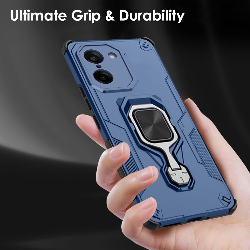 TheGiftKart Tough Armor Bumper Back Case Cover for OnePlus Nord CE 5 5G | Ring Holder & Kickstand in-Built | 360 Degree Protection Back Case Cover for OnePlus Nord CE5 5G (PC & TPU, Blue) - Image 2