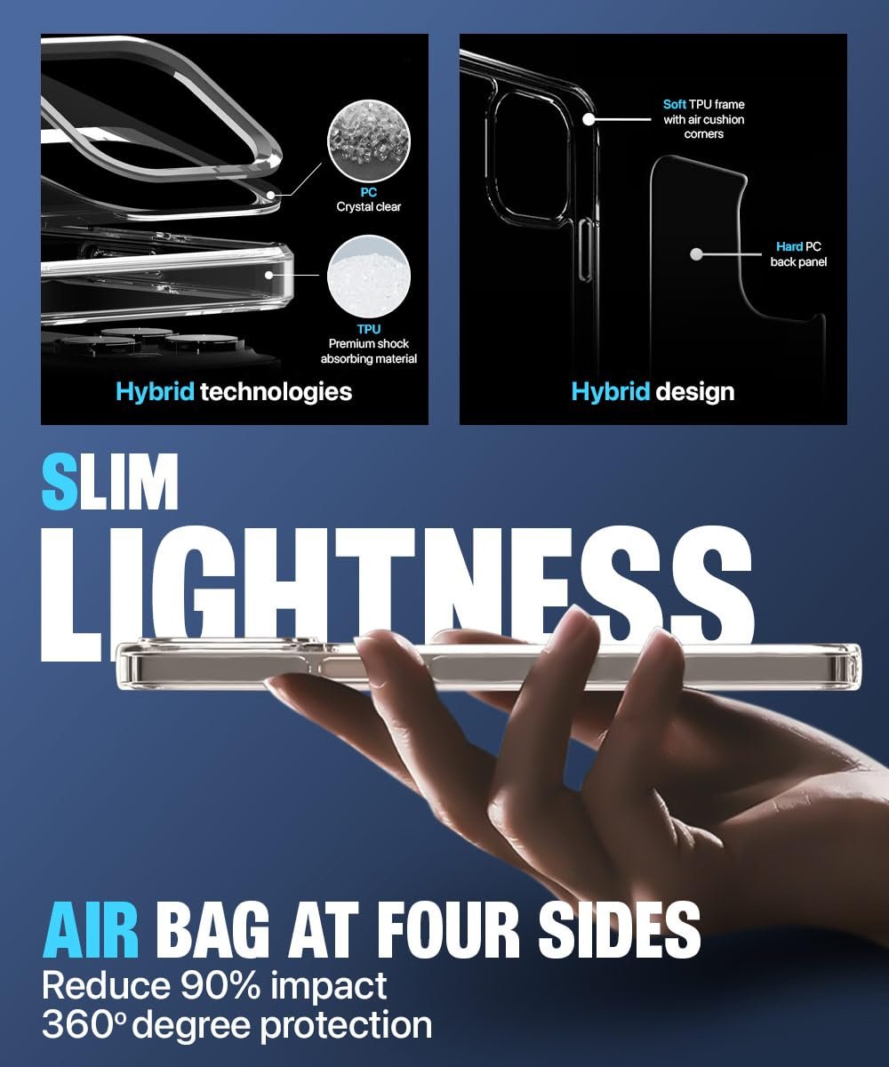 WOW IMAGINE Ultra-Hybrid Back Case Cover for iPhone 15 Compatible with MagSafe | Sleek Hard Crystal Clear Back | Drop & Camera Protection | Shockproof Mobile Case For iPhone 15 (PC & TPU, Transparent) - Image 4