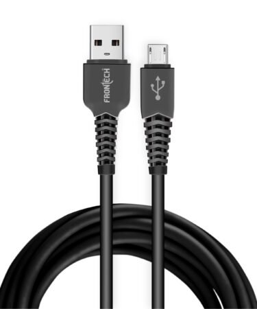 FRONTECH 17W / 3.4A Super Fast Charging 1M PVC USB to V8 Data Cable for Smartphones, Tablets, Laptops & other Micro USB V8 Devices, Charging and Data Sync (1038 - Black)