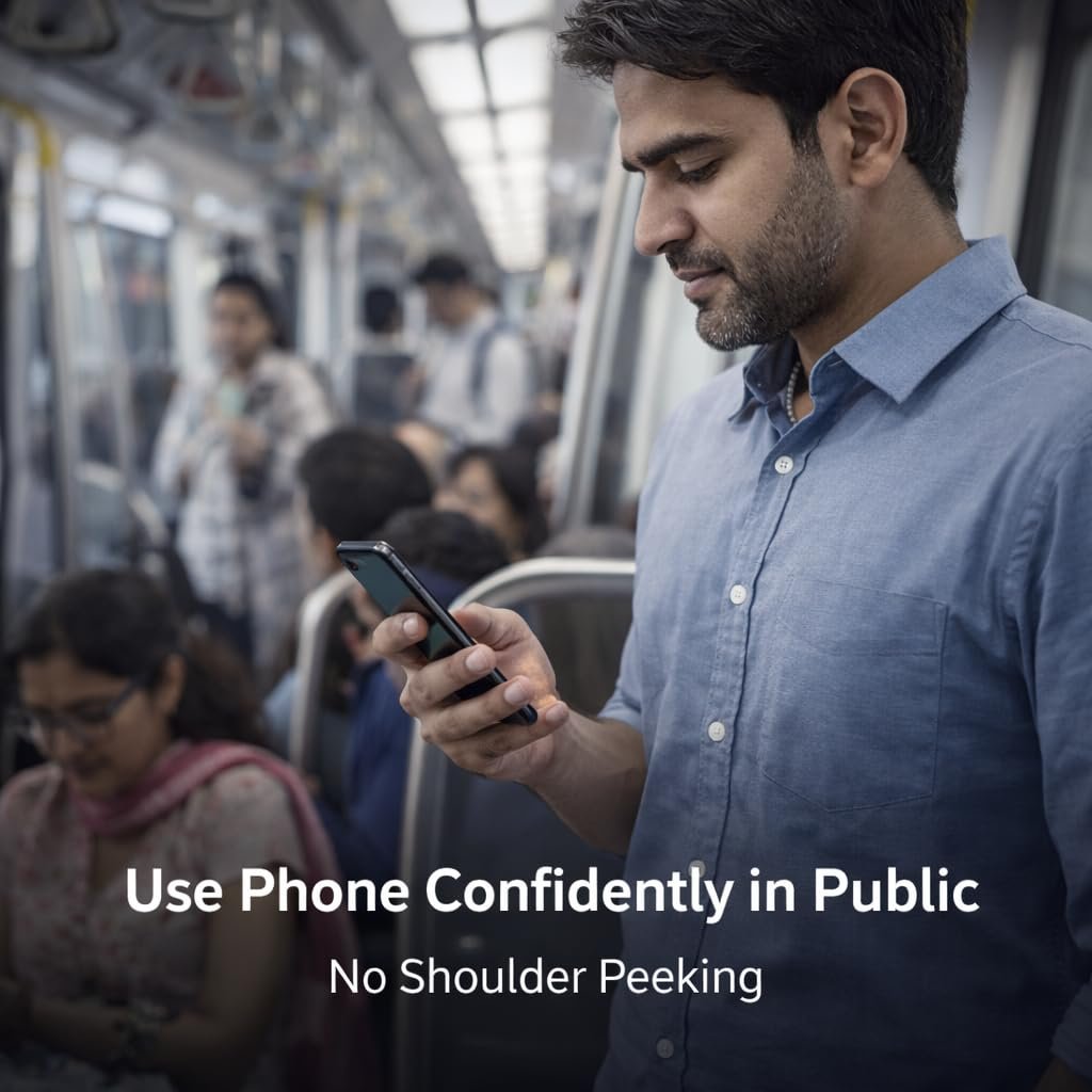 Shinroe Privacy Tempered Glass for iPhone 13 | 13 Pro | 14 | 16e (6.1 Inch) Military Grade 9H Tempered Glass, Anti-Scratch, Shatterproof, Edge-to-Edge Full Coverage (Black) - Image 2