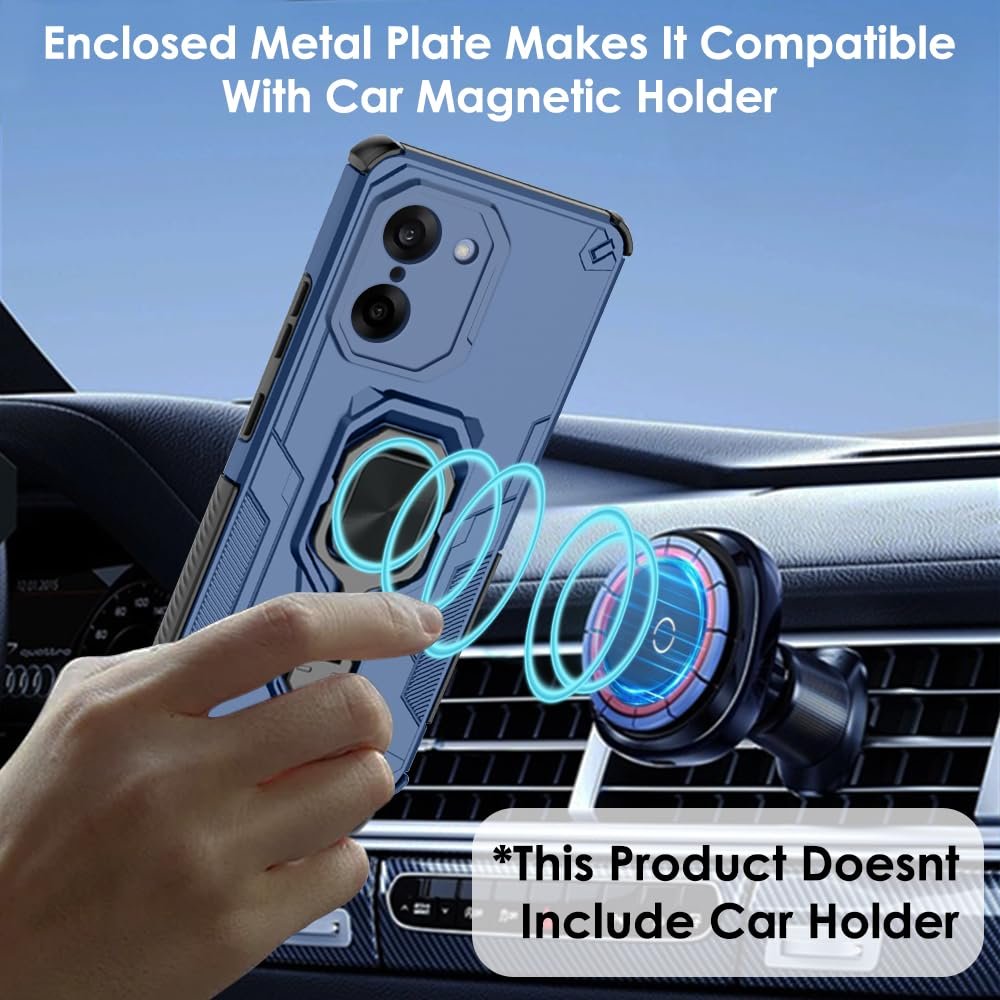 TheGiftKart Tough Armor Bumper Back Case Cover for OnePlus Nord CE 5 5G | Ring Holder & Kickstand in-Built | 360 Degree Protection Back Case Cover for OnePlus Nord CE5 5G (PC & TPU, Blue) - Image 3