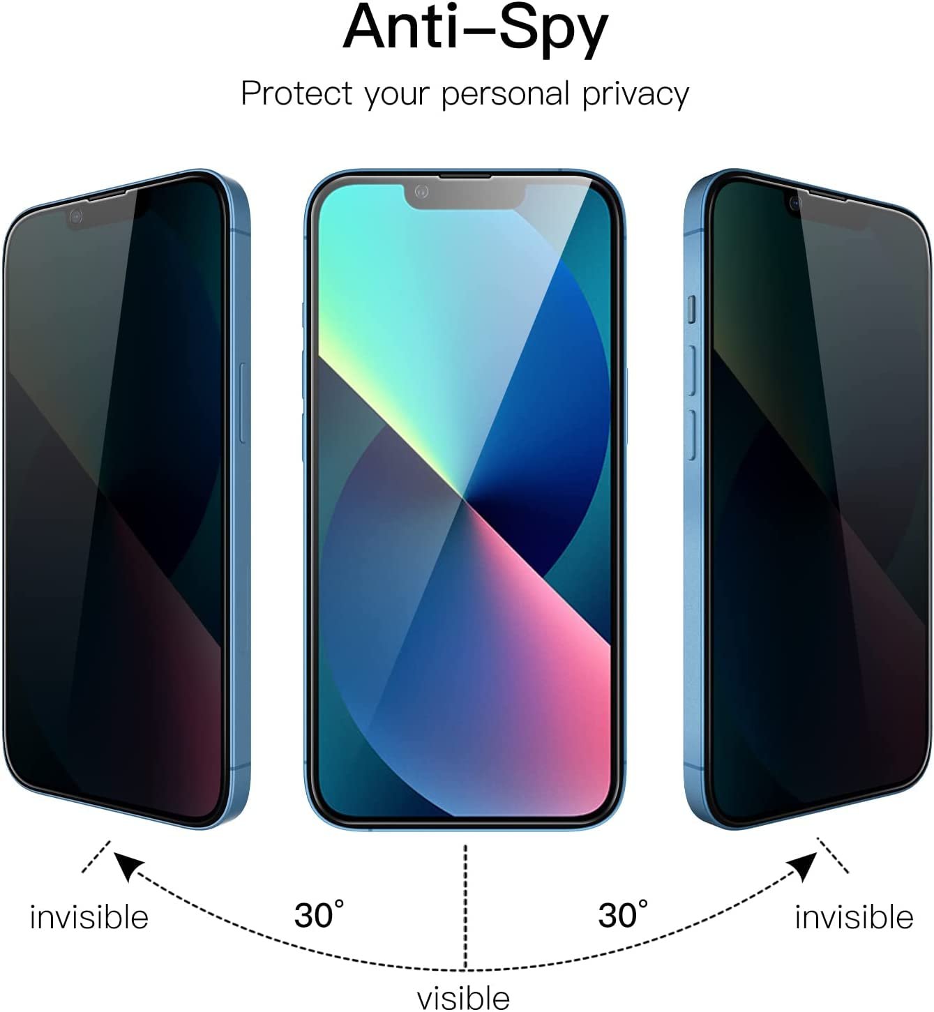 OpenTech® Privacy Tempered Glass Screen Protector Compatible for iPhone 13/13 Pro / 14 / 16e (6.1 Inches) with Edge to Edge Coverage and Easy Installation kit - Image 6