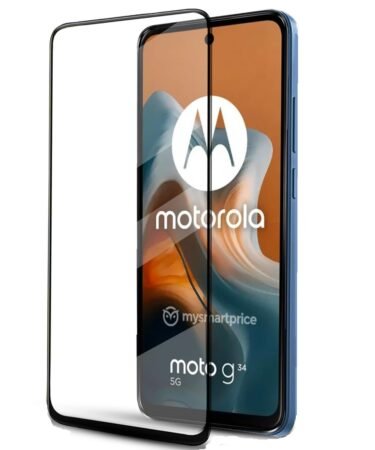 DD SON Tempered Glass Screen Protector Compatible for Moto G34 5G / Moto G45 5G (11D) with Edge to Edge Coverage and Easy Installation kit,Black