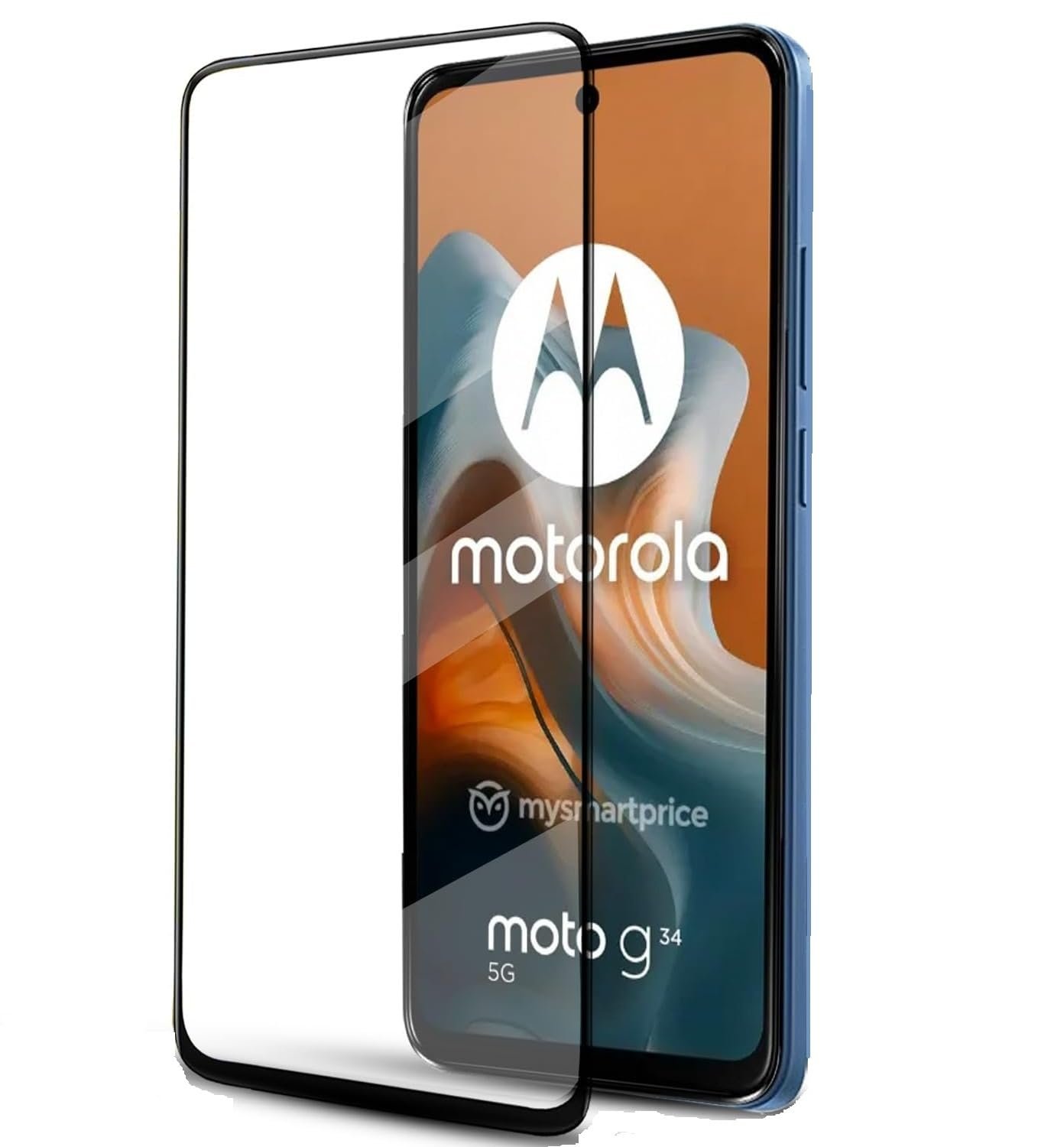 DD SON Tempered Glass Screen Protector Compatible for Moto G34 5G / Moto G45 5G (11D) with Edge to Edge Coverage and Easy Installation kit,Black