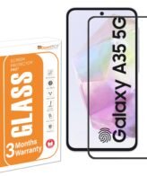 OpenTech® Military-Grade Tempered Glass Screen Protector Compatible For Samsung Galaxy A35 5G / Samsung Galaxy A55 5G (6.6 Inches) With Edge To Edge Coverage And Easy Installation Kit for Smartphone