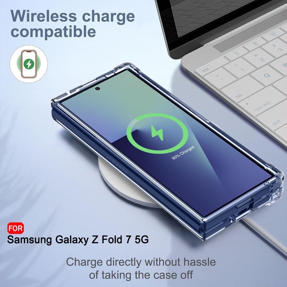 TheGiftKart Crystal Clear Back Cover Case for Samsung Galaxy Z Fold 7 5G | Shock Proof 360° Protection | Hard Clear Back Cover Case for Samsung Galaxy Z Fold 7 5G (PC & TPU, Transparent Bumper) - Image 2