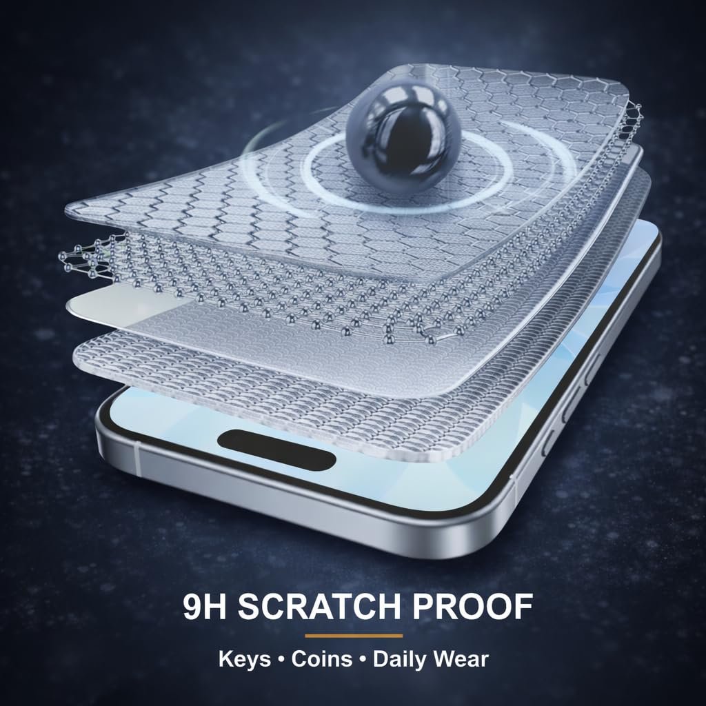 Shinroe Privacy Tempered Glass for iPhone 13 | 13 Pro | 14 | 16e (6.1 Inch) Military Grade 9H Tempered Glass, Anti-Scratch, Shatterproof, Edge-to-Edge Full Coverage (Black) - Image 6