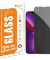OpenTech® Privacy Tempered Glass Screen Protector Compatible for iPhone 13/13 Pro / 14 / 16e (6.1 Inches) with Edge to Edge Coverage and Easy Installation kit
