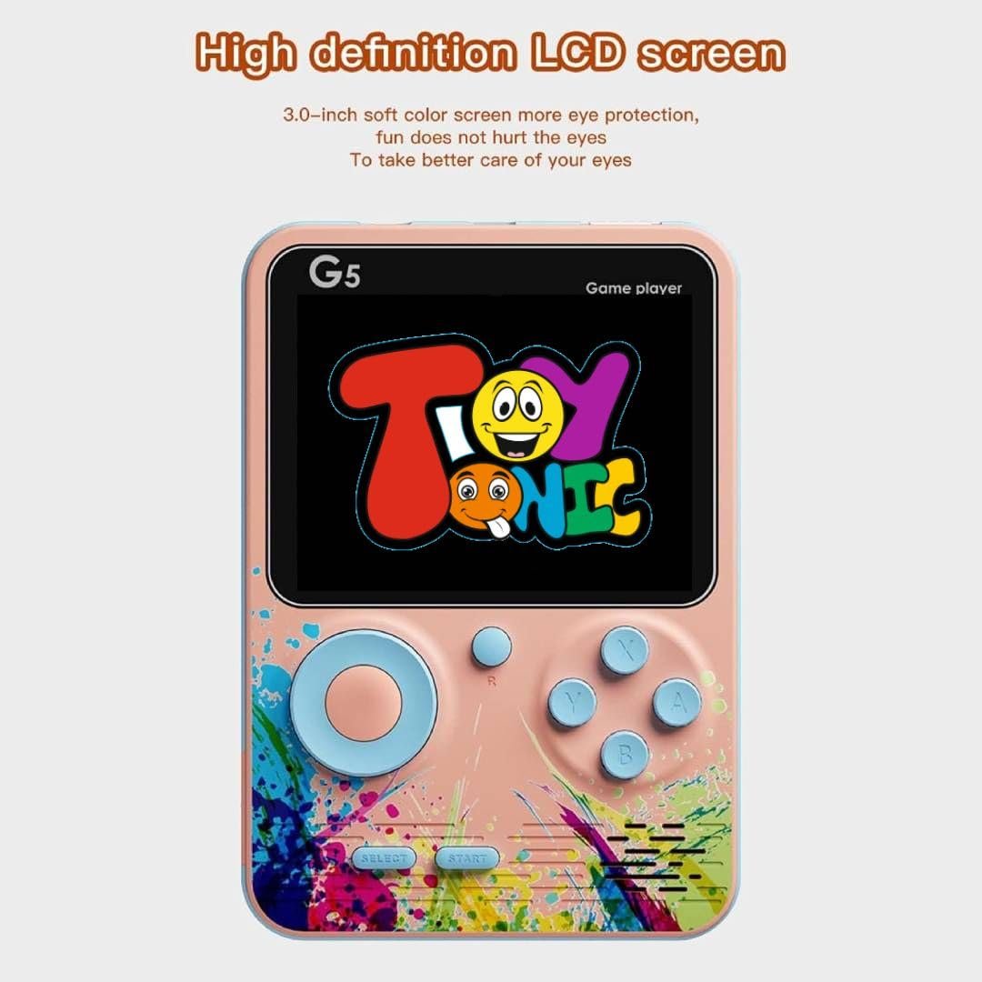 TOYTONIC G5 Handheld Game Console for Kids, Retro Gaming Device with 3.0" HD Screen, Built-in 500 Classic Games, AV Output, Random Color โ Portable Game Player for Boys & Girls, Multicolour - Image 8