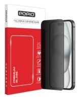 POPIO Military-Grade Privacy Screen Protector for iPhone 15 – 9H Tempered Glass, Anti-Spy Protection, Scratch-Resistant, HD Clarity (1 Pack)