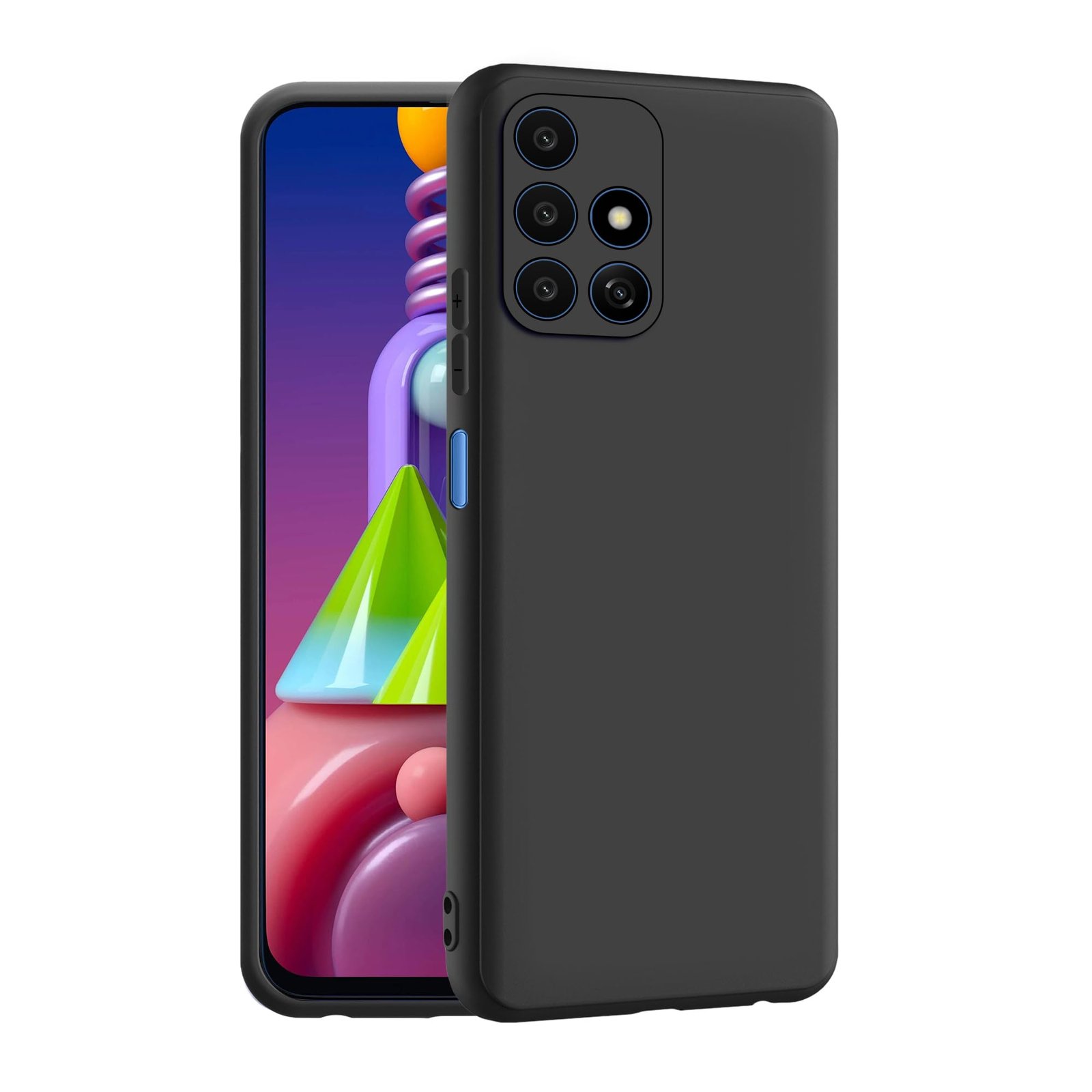 CEDO Back Cover for Samsung Galaxy M51 | Camera Bump Protection & Inner Velvet Fabric Lining | Ultra Slim Matte Soft Rubberised Case Cover (Black)