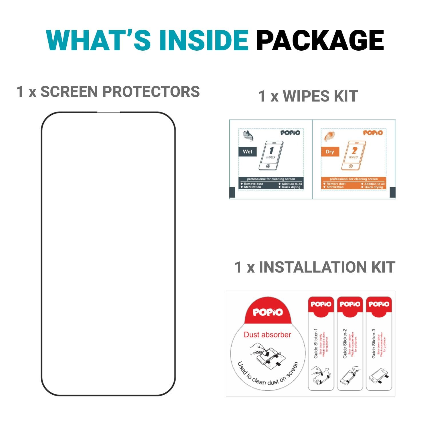 POPIO Military-Grade Gorilla Tempered Glass For iPhone 14 Plus | 9H Hardness, Edge-to-Edge, Bubble-Free - Image 2