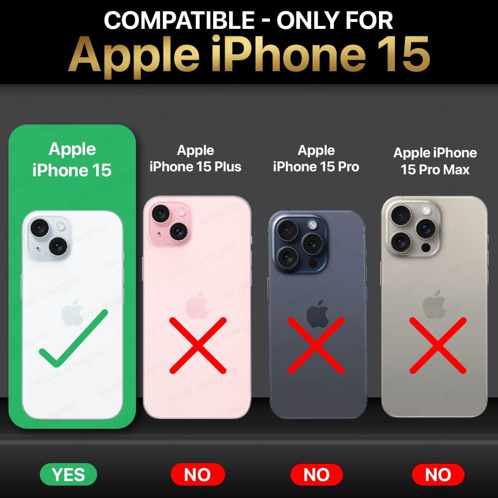 WOW IMAGINE Ultra-Hybrid Back Case Cover for iPhone 15 Compatible with MagSafe | Sleek Hard Crystal Clear Back | Drop & Camera Protection | Shockproof Mobile Case For iPhone 15 (PC & TPU, Transparent) - Image 9