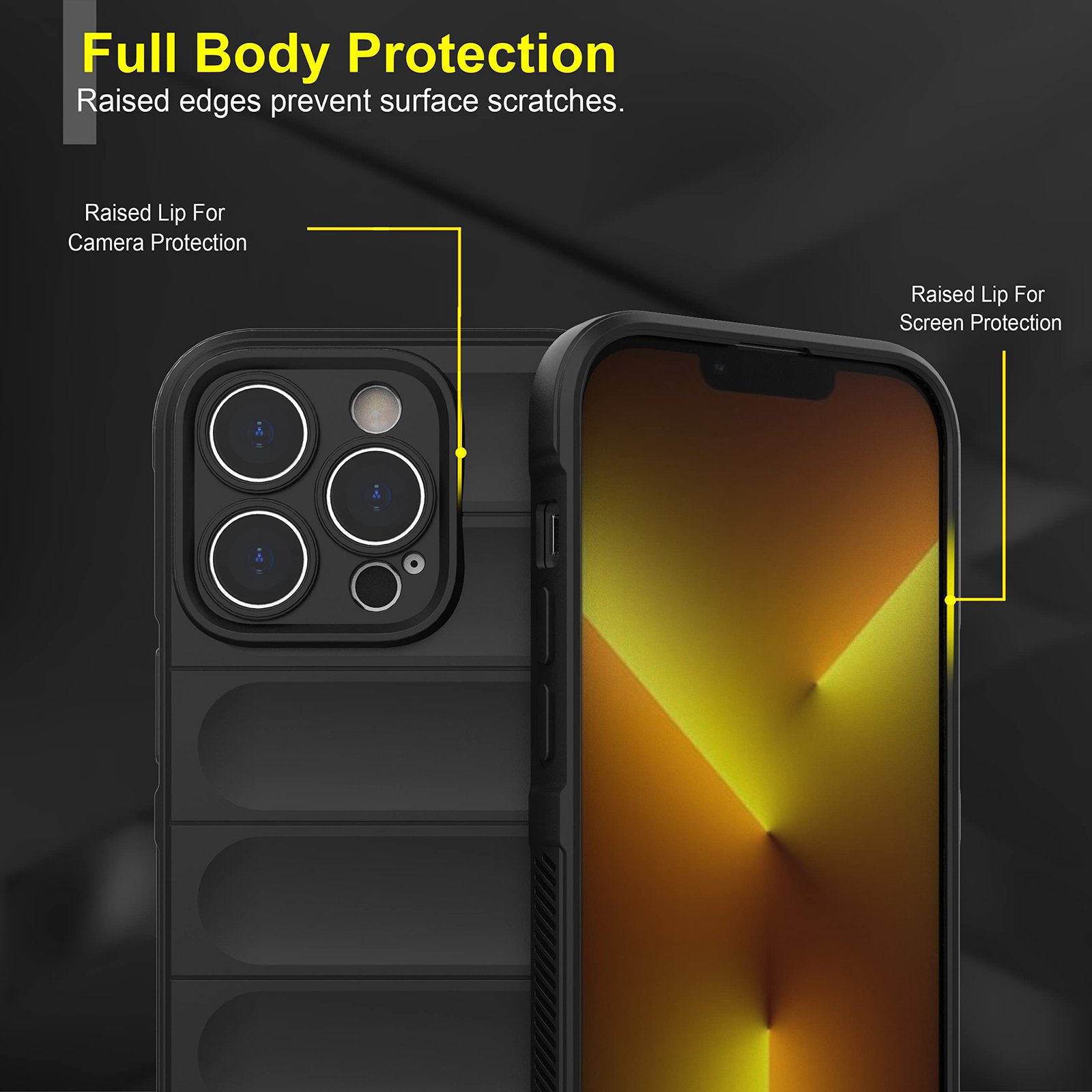 Zapcase Back Case Cover for iPhone 14 Pro | Compatible for iPhone 14 Pro Back Cover | Liquid Silicon Magic Case with Camera Protection | Black - Image 7