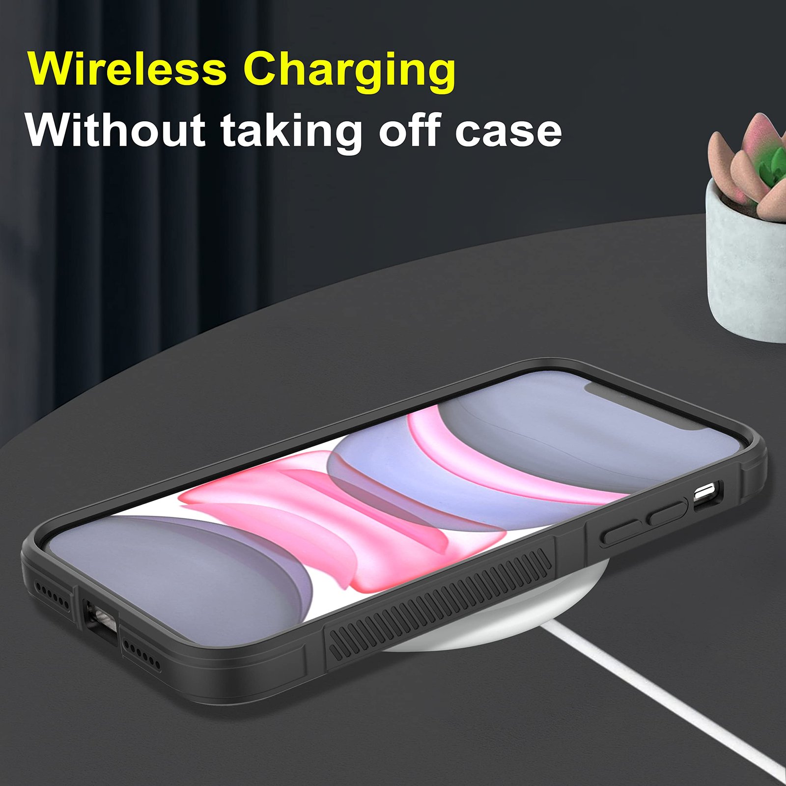 Zapcase Back Case Cover for iPhone 14 Pro | Compatible for iPhone 14 Pro Back Cover | Liquid Silicon Magic Case with Camera Protection | Black - Image 2