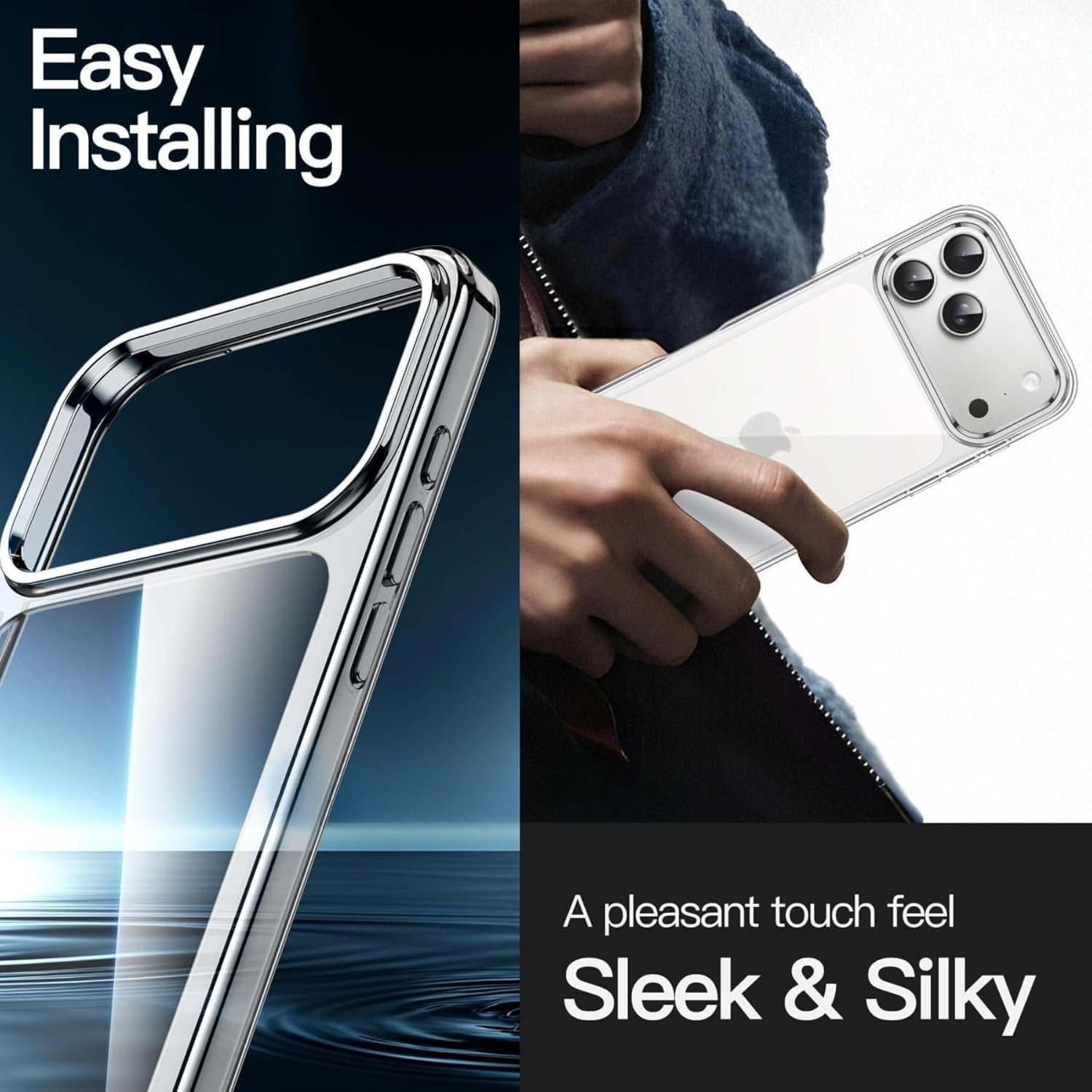 TIANI Clear Transparent Back Case Compatible with iPhone 17 Pro Max | Anti-Yellowing Slim Fit, Shockproof Camera Protection, Lightweight Polycarbonate, Mobile Cover for Men & Women - Image 3