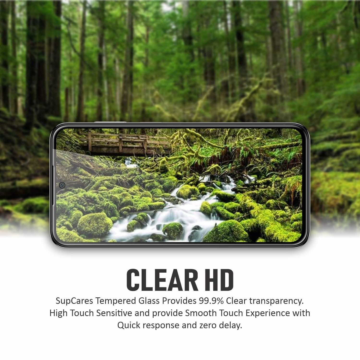 SupCares Tempered Glass for Samsung Galaxy M35 (6.6 Inch) With Installation Kit | Military-Grade Gorilla Screen Protector | Edge to Edge Coverage | Black - Image 5