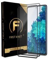 FIRST MART Military Grade Gorilla Tempered Glass Compatible For Samsung Galaxy S20 FE 5G (6.5 Inches) With Easy Installation Kit for Smartphone| Edge To Edge Coverage | Black, Pack of 2