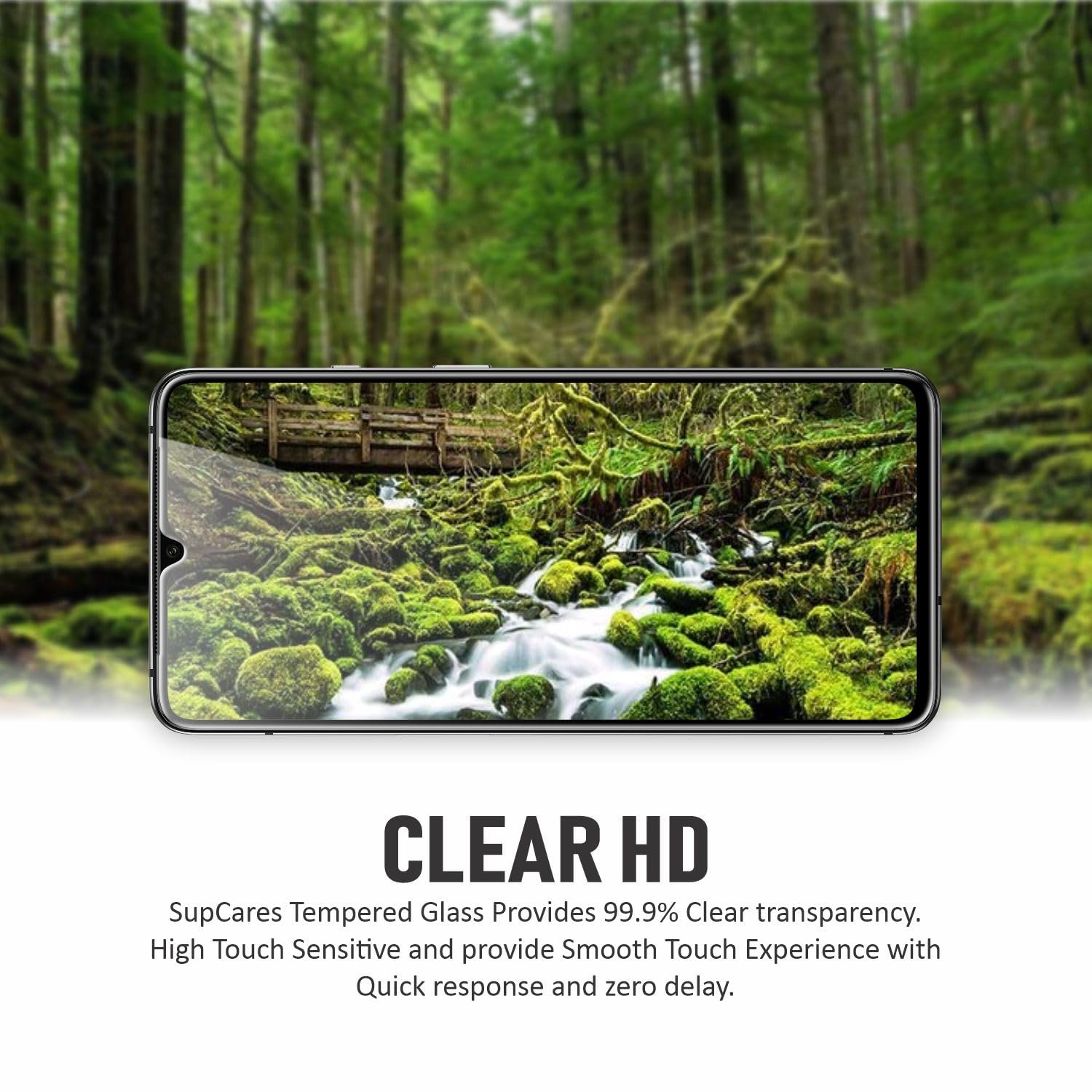 SupCares Tempered Glass for OnePlus 7T (6.55 Inch) With Installation Kit | Military-Grade Gorilla Screen Protector | Edge to Edge Coverage | Black - Image 5