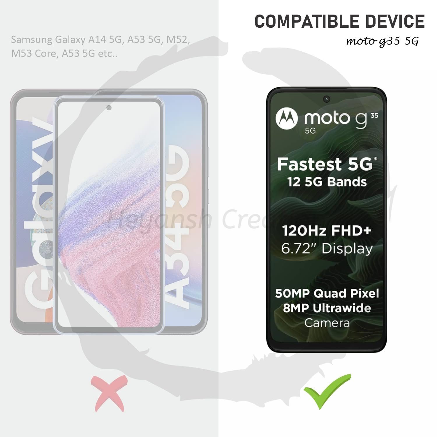 HEYANSH CREATION Tempered Glass Screen Protector Compatible for Moto G35 5G / Motorola G35 5G with Edge to Edge Coverage and Easy Installation Kit, Pack of 1, Black - Image 5