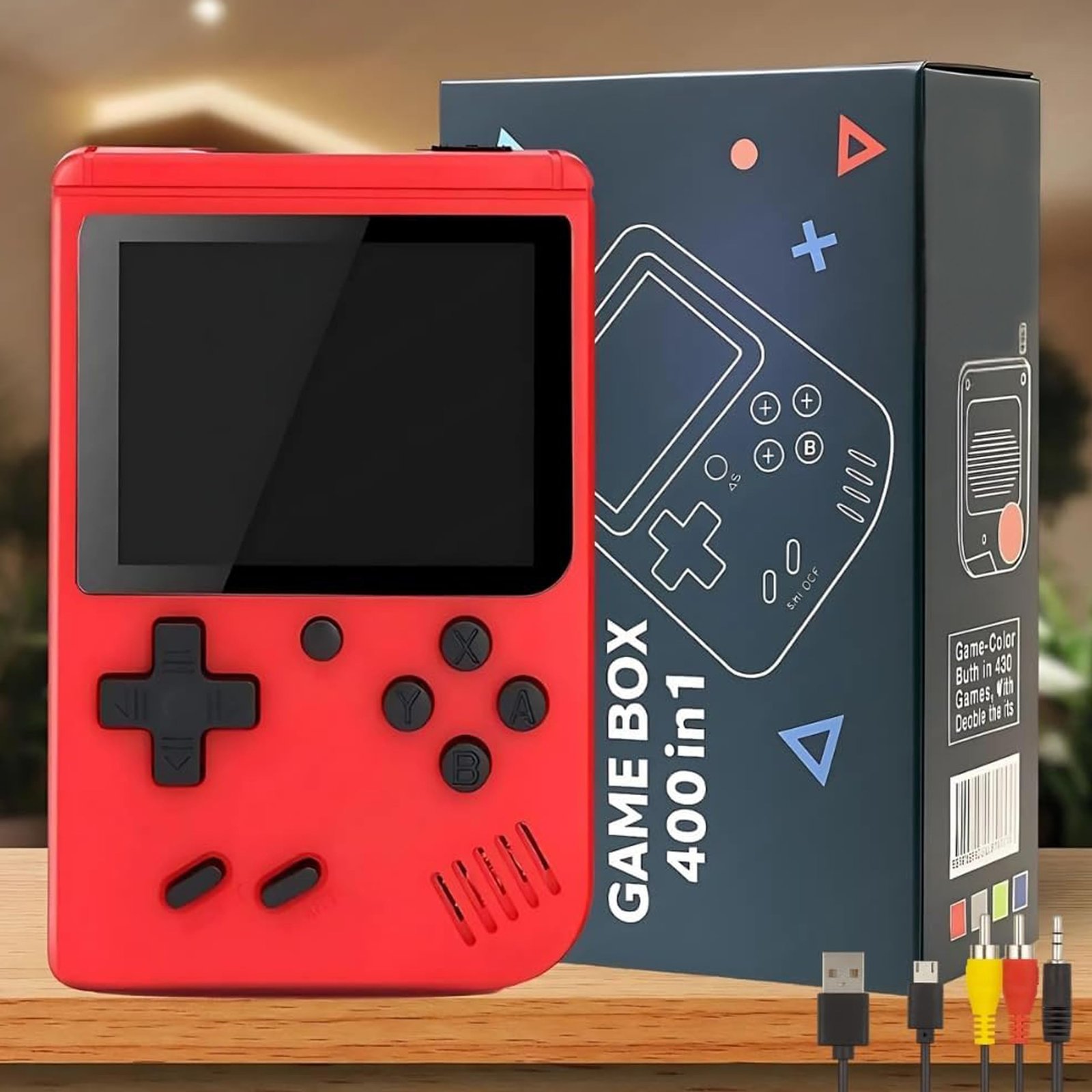 Parteet Rechargeable Pocket Video Game for Kids 400 in 1 Retro Game Box Console Handheld Game Box with TV Output - (Color and Design Will be Send as per Stock)