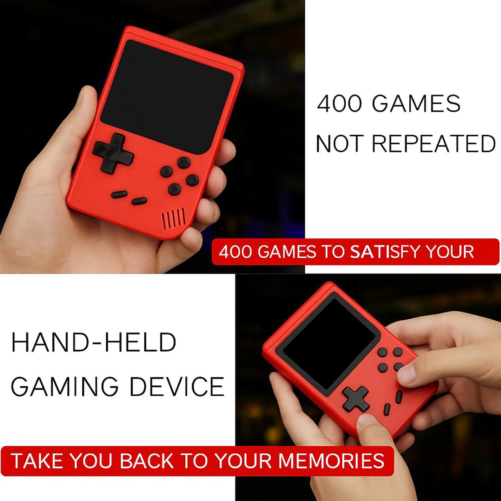 Parteet Rechargeable Pocket Video Game for Kids 400 in 1 Retro Game Box Console Handheld Game Box with TV Output - (Color and Design Will be Send as per Stock) - Image 3