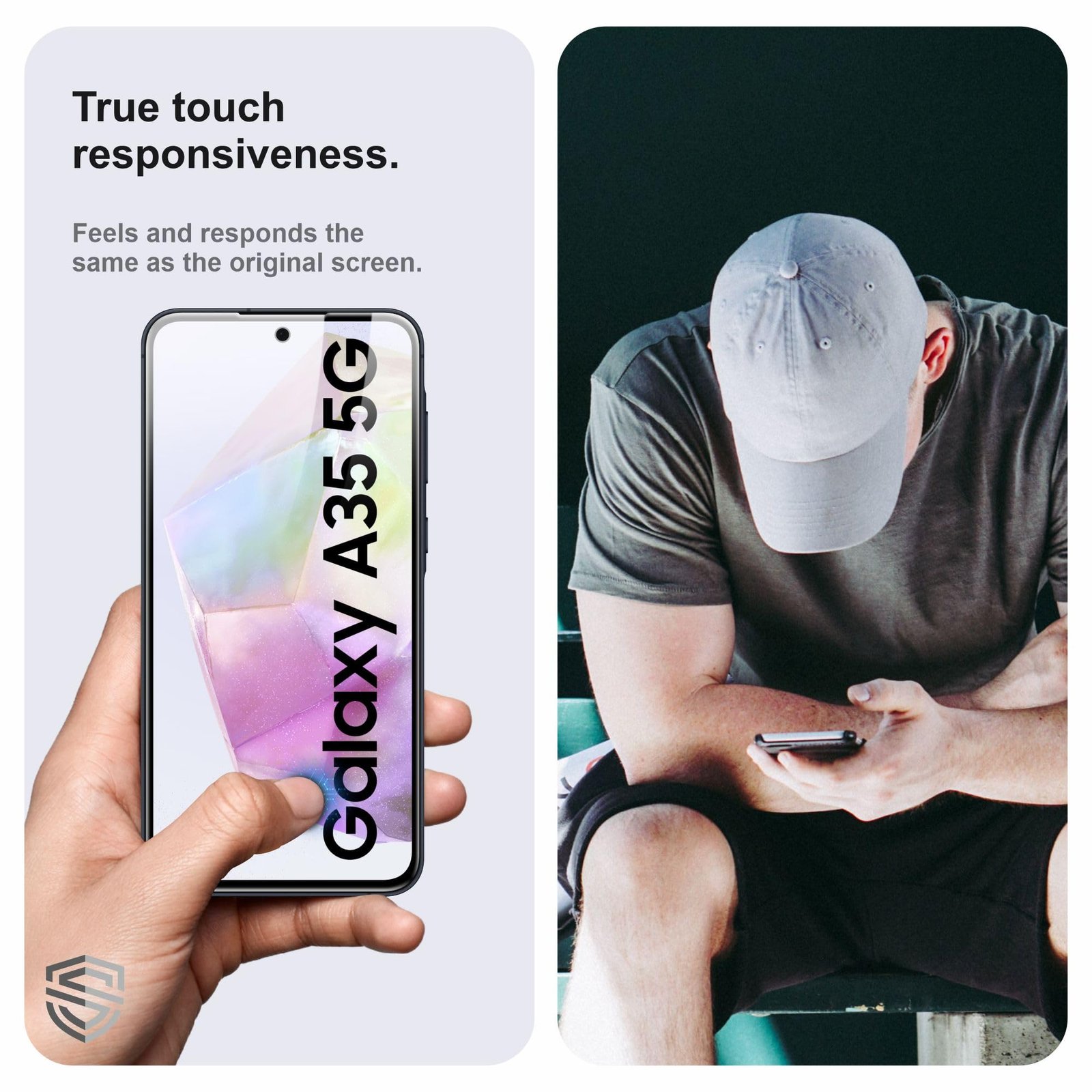 Skyddshield Military-Grade Gorilla Tempered Glass For Samsung Galaxy A35 and Samsung Galaxy A55 (6.6 Inch) With Installation Kit | Edge to Edge Coverage | Black - Image 4