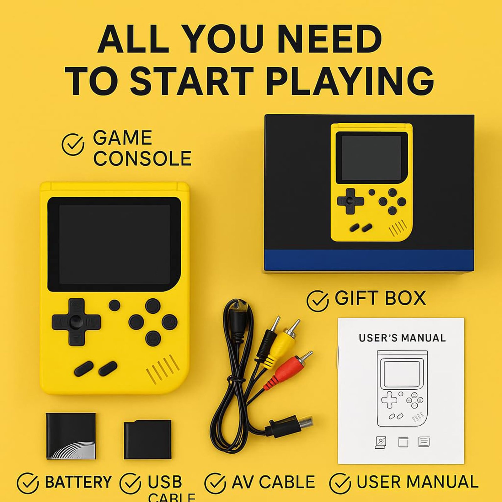 Parteet Rechargeable Pocket Video Game for Kids 400 in 1 Retro Game Box Console Handheld Game Box with TV Output - (Color and Design Will be Send as per Stock) - Image 6