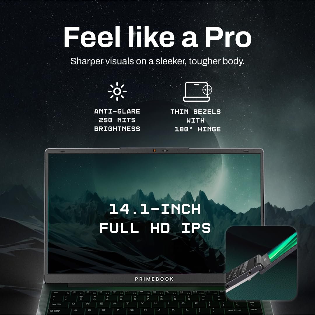 2 Pro (2026) | 8GB RAM, 128GB UFS Storage | 14.1-Inch FHD IPS Display | 14 Hours Battery | MediaTek Helio G99 | Android 15 (PrimeOS 3.0) | Backlit Keyboard | in-Built AI (Gray) - Image 4
